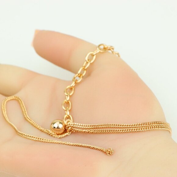 Layered Rose Gold Necklace with Bold Link and Sleek Chain Design, XPNL0352 - Picture 4 of 12